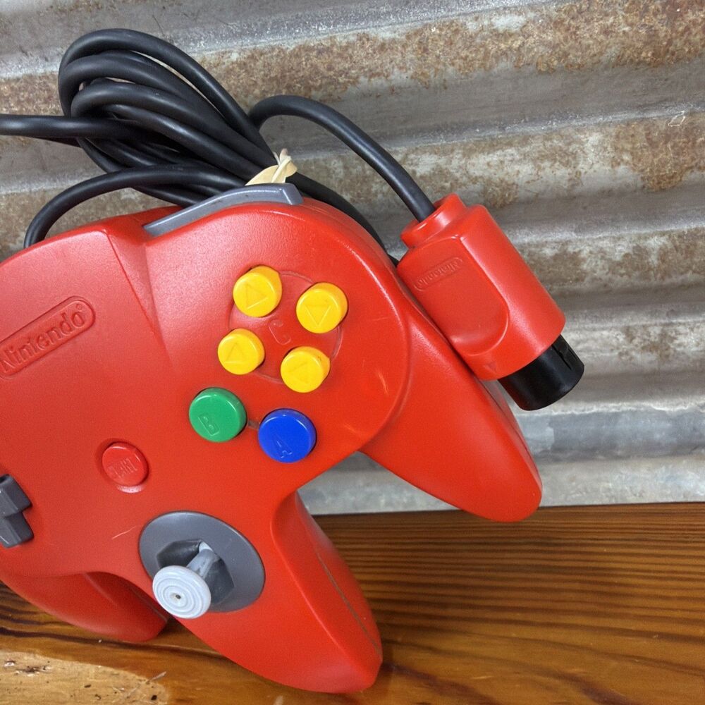 Nintendo 64 OEM Controller (Red) Cleaned | Tested With Memory/Controller Pack - Picture 2 of 16